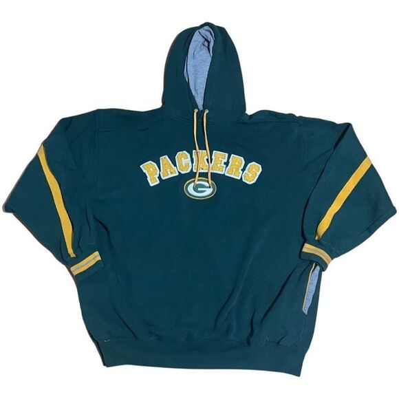 Vintage NFL Green Bay Packers Green & Gold Hoodie Men size Large - Picture 1 of 5